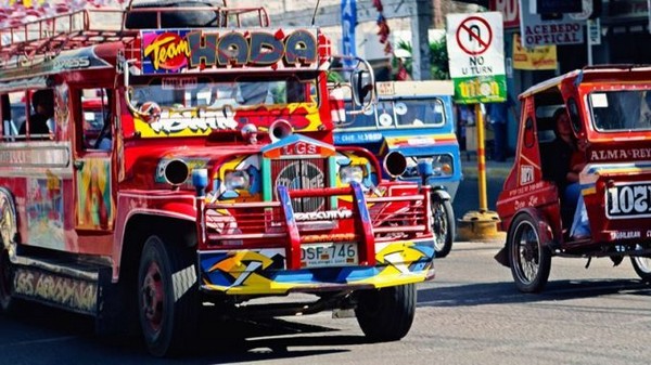 jeepneys on Philippine road