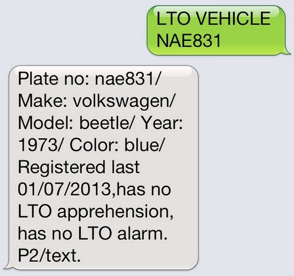  check LTO plate number