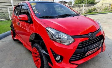 Sell Red 2017 Toyota Wigo at Manual Gasoline at 14000 km in Cebu City