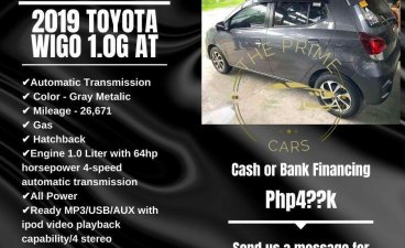 Grey Toyota Wigo 2019 for sale in Quezon