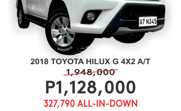 2018 Toyota Hilux  2.4 G DSL 4x2 A/T in Cainta, Rizal