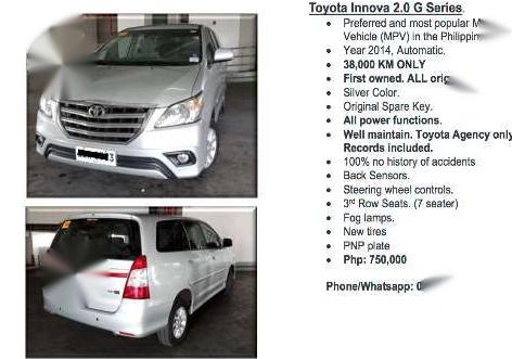 Toyota Innova 2014 for sale