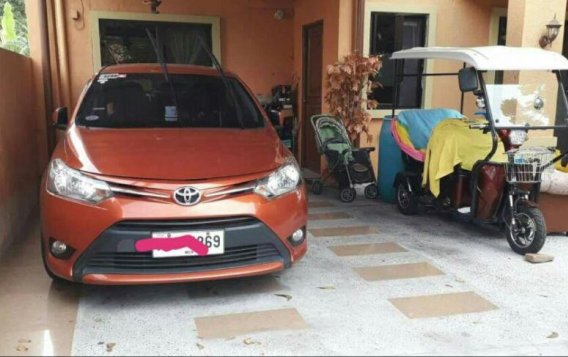 Orange Toyota Vios 2015 for sale in Las Piñas