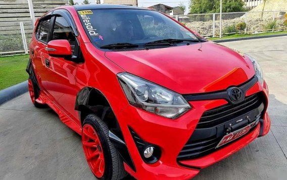 Sell Red 2017 Toyota Wigo at Manual Gasoline at 14000 km in Cebu City