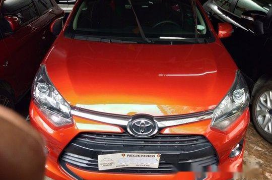 Orange Toyota Wigo 2018 Manual Gasoline for sale 