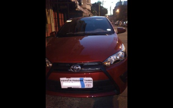 Red Toyota Yaris 2015 Hatchback for sale in Manila-6