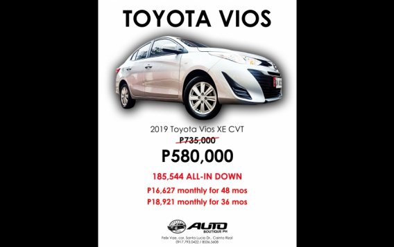 Selling Brightsilver Toyota Vios 2019 in Cainta